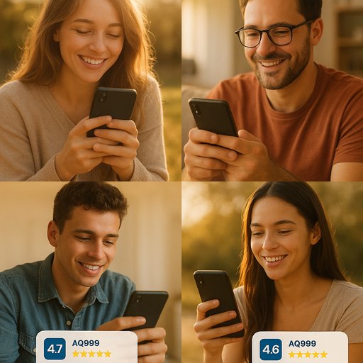 AQ999 user feedback collage